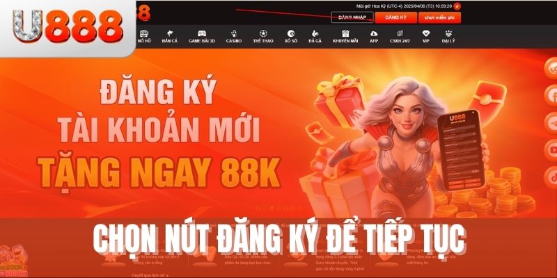 nút đăng ký u888